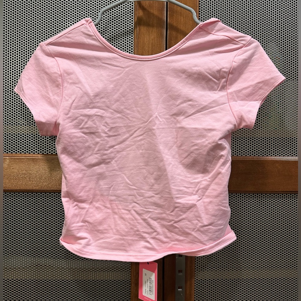 Edikted Light Pink Open Back Tee Size M